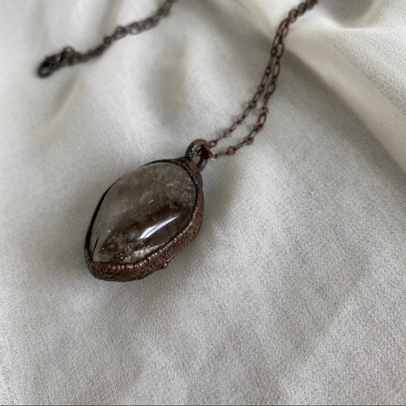 Handmade Large Grey Stone Necklace | Boho - Picture 2 of 7